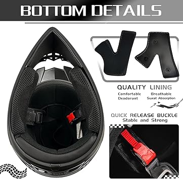 Youth Kids Dirt Bike Motocross Helmets (Goggles Gloves Face Mask) 4PCS Set, Boys Girls Full Face Motorcycle Helmet, Mountain Bike Off Road Helmets, DOT Approved ATV Helmet