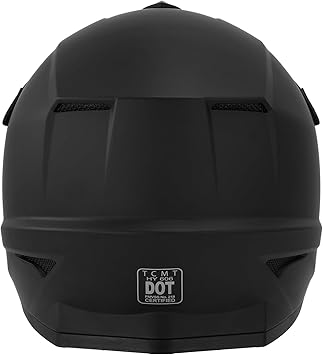 Youth Kids Motocross ATV Full Face Helmets for Offroad Street Dirt Bike Go-Kart BMX MX Matte Black X-Large