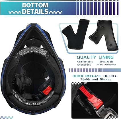 Youth & Kids Full Face Motocross Helmet DOT Approved - ATV Dirt Bike BMX MX Off-Road Helmet with Goggles Gloves Mask Set