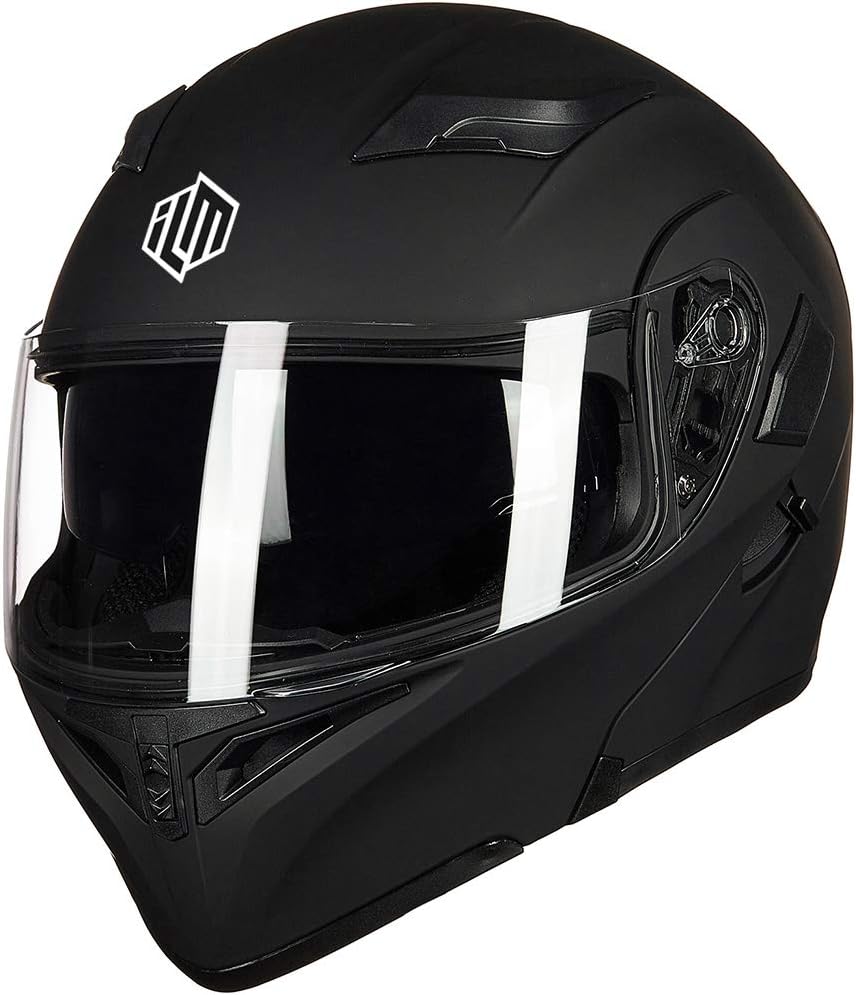 Motorcycle Dual Visor Flip up Modular Full Face Helmet DOT 6 Colors