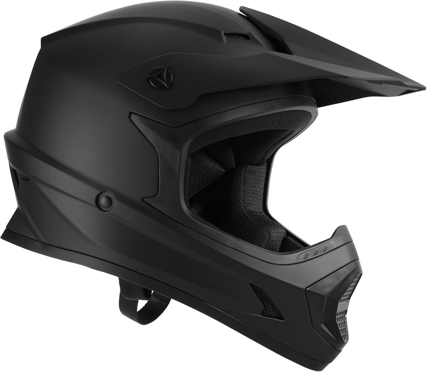 Youth Kids Motocross ATV Full Face Helmets for Offroad Street Dirt Bike Go-Kart BMX MX Matte Black X-Large