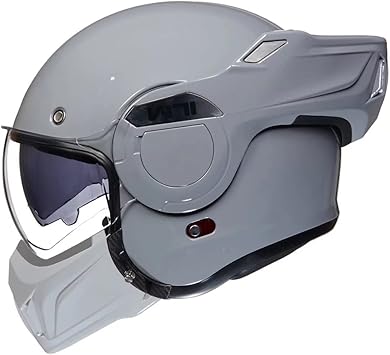 Vintage Full Face Modular Motorcycle Helmet for Adults Men ATV UTV Snowmobile with 180° Reversible Chin Guard DOT