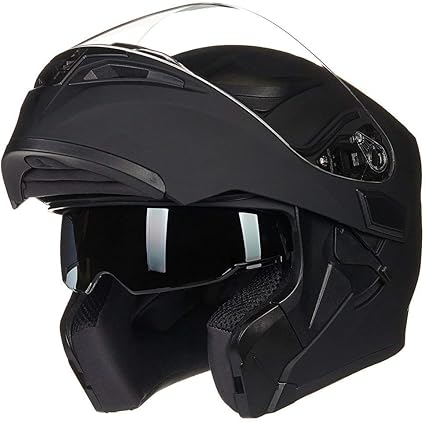 Motorcycle Dual Visor Flip up Modular Full Face Helmet DOT 6 Colors