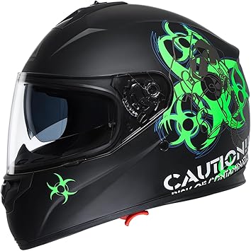 Full Face Motorcycle Helmet Dual Visor Helmets for Adult Men and Women with Smoked Sunshield DOT Approved