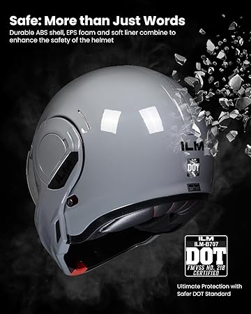 Vintage Full Face Modular Motorcycle Helmet for Adults Men ATV UTV Snowmobile with 180° Reversible Chin Guard DOT