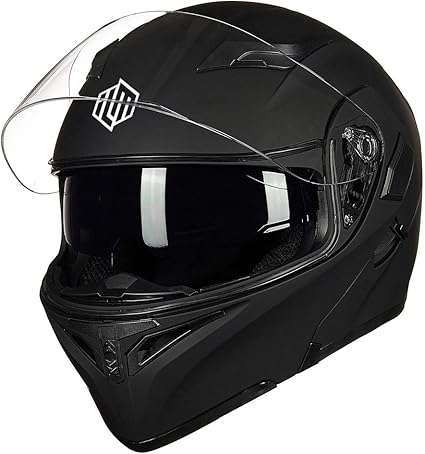 Motorcycle Dual Visor Flip up Modular Full Face Helmet DOT 6 Colors