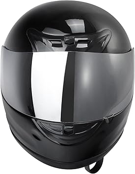Motorcycle Motocross Flip Up DOT Full Face Helmet Visor Mirror Sun Shield Street Sport Motorcycle Adult Helmet for Women Men Gloss Black