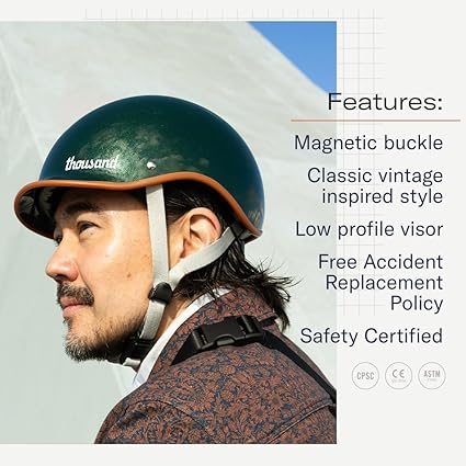 Adult Bike Helmet; The Original Low Profile Retro Commuter Cycling Helmet Safety Certified for Bicycle Skateboard Skating Roller Skates; for Men & Women