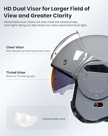 Vintage Full Face Modular Motorcycle Helmet for Adults Men ATV UTV Snowmobile with 180° Reversible Chin Guard DOT