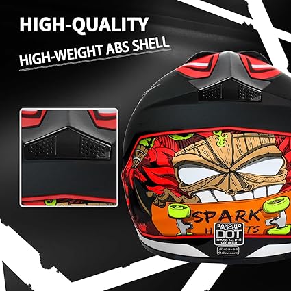 Youth Motocross Helmet Dirt Bike Helmet,ATV Motorcycle Helmet,Outdoor Dirt Bike Helmets,DOT Approved,Off-Road Helmets with Gloves Goggles Face Shield 4-Piece Set